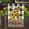 Dohia Spring Summer Gnome Garden Ag 12x18 Vertical Double Sided Welcome Daisy Oral Bee Farmhouse Holiday Outside Decorat WZZ