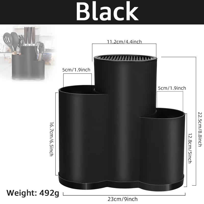 Knife Holder Multi-Function Utensil Stand Knife Block PP Flatware Drainer Storage Box Spoon Fork Kitchen Organizer Rack