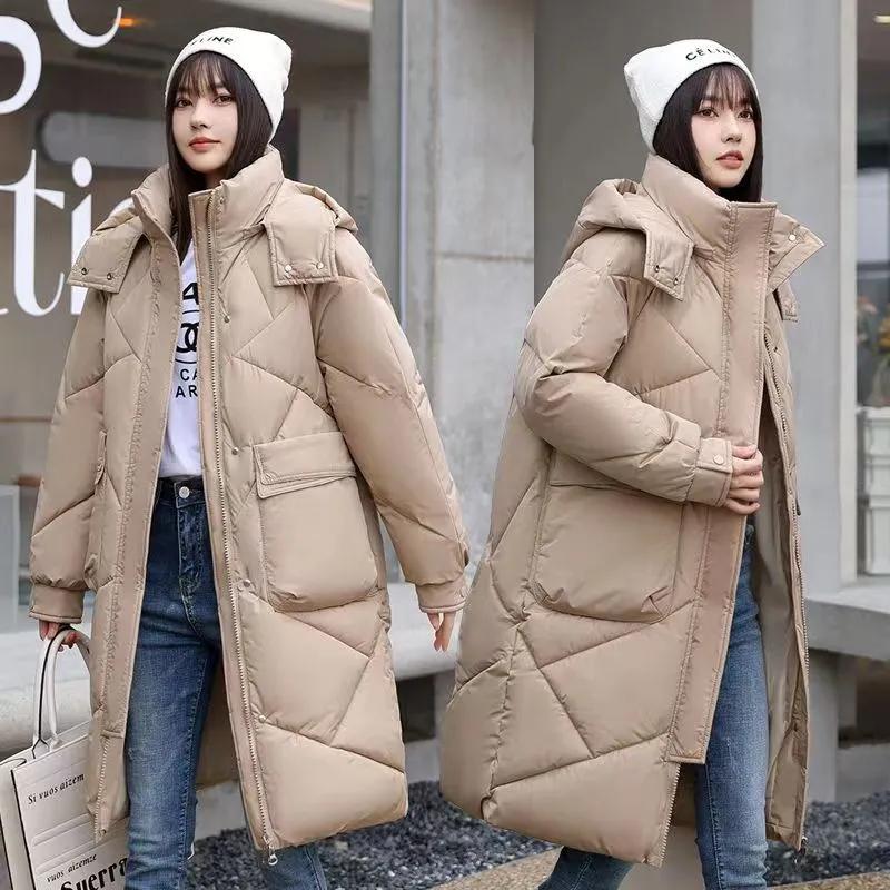Winter Women's Loose Parka Hooded Jackets Thicken Warm Cotton-padded Puffer Coats Casual Long Parkas Clothes Loose Outerwear