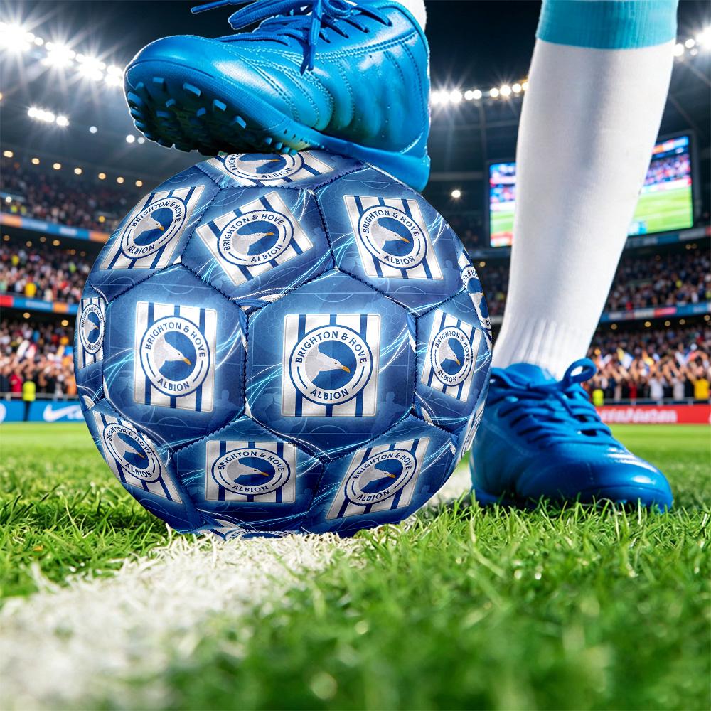 Brighton & Hove Albion FootballPrinted Size 5 Soccer Blbion Football, Anti Slip Adult Match Football Souvenir for Football Fans