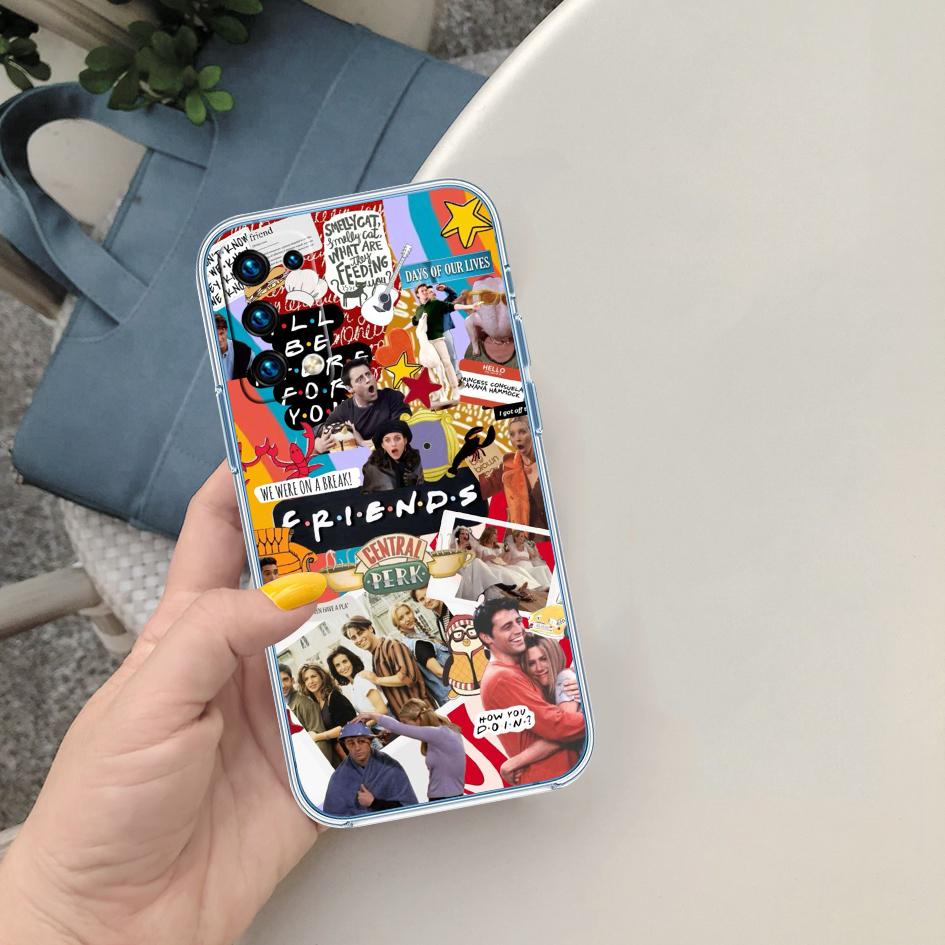 

CJ51 F-friends Soft Shell Transparent Phone Case for Motorola Moto G7 G8 G9 G84 G85 G73 G24 G15 Z2 Play Power Plus Motorola Moto G8 Power