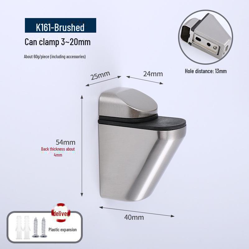 F-shaped Duckbill Glass Clamp for Bathroom/Kitchen 