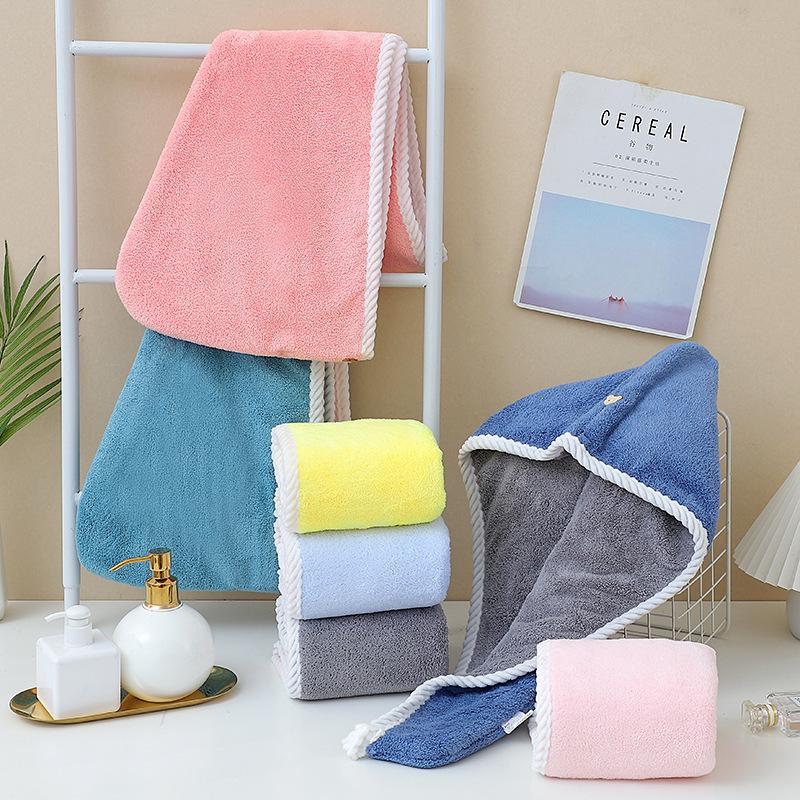 Women's Two-Tone Double-Layer Long Hair Thickened Drying Cap