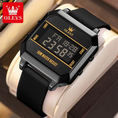 Men Wristwatch Waterproof Digital Quality Multifunctional Watches for Men Calendar Luminous