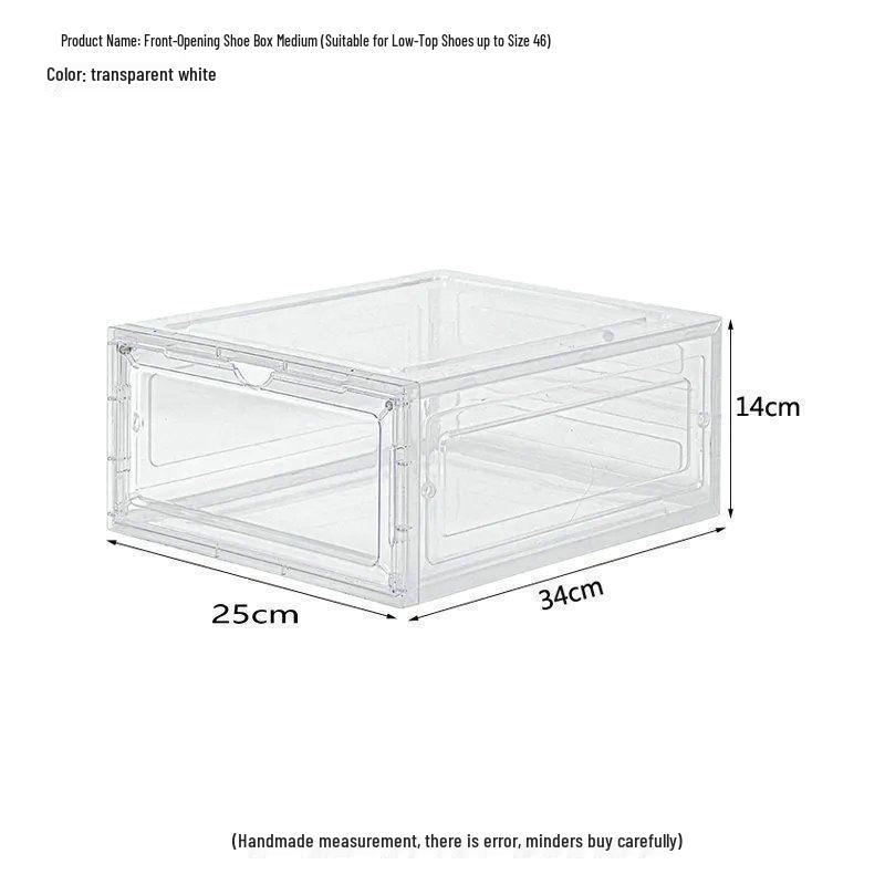Magnetic Transparent Drawer-Style Shoe Storage Box - Space-Saving Side-Opening Cabinet
