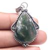 Pendant Moss Agate Gemstone Valentine'Day Gift Silver Jewelry 2.25"