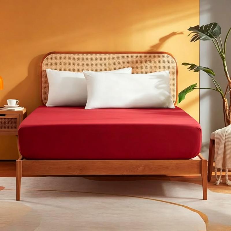 Waterproof  Solid Color Mattress Covers Protector Adjustable Non-slip Bed Fitted Sheet with Elastic Band for King 90/160/180x200