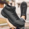 Fashion Minimalist Genuine Leather Outdoor Walking Shoes Mens Lace-Up Sneaker Lightweight Casual Leather Running Jogging Shoes