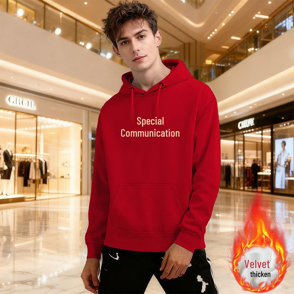 2026 Year of the Horse Red Fleece Hoodie - Unisex Chinese New Year Lucky Outfit 4XL (180-220 lbs)