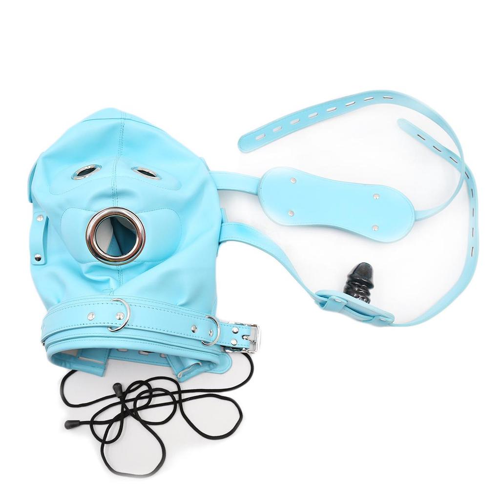 Erotic Hood with Phallus, Eye Mask, Leather Mask & PU Mouth Ring