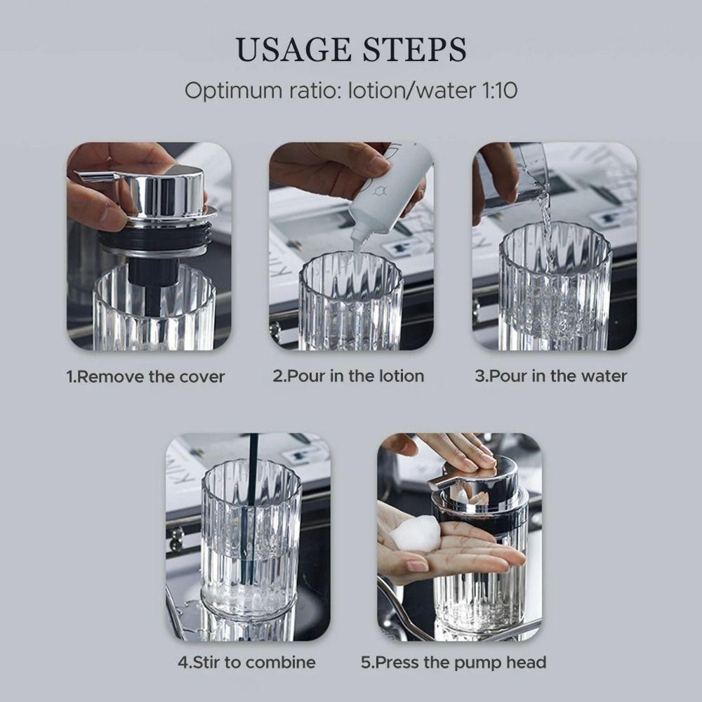 Refillable Foaming Soap Dispenser Push-type Foam Pump Jar Premium Mousse Bottle  Shower Gel