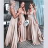 European & American Women's Deep V Bridesmaid Sling Dress