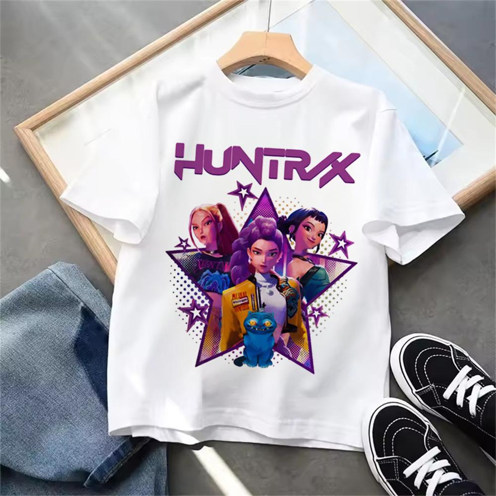 Nouveau T-shirt KPop Chasseurs de Démons Été Enfants Filles Garçons Vêtements pour Enfants T-shirt Décontracté Col Rond Manches Courtes Hauts