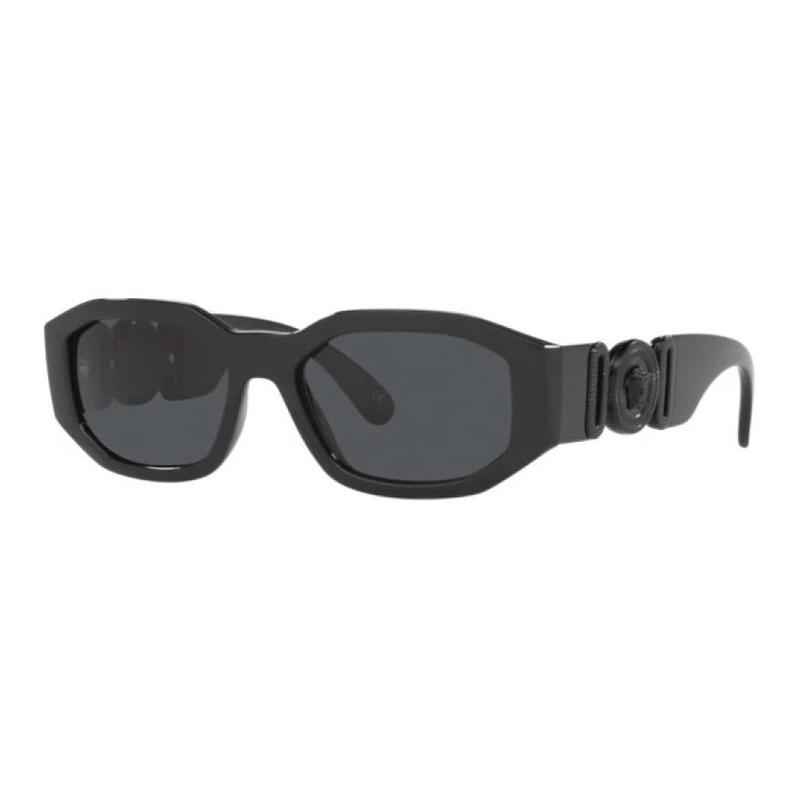 Versace Plate Irregular Shape Sunglasses Unisex Couple Style 2694702 VE4361536087-Black 53