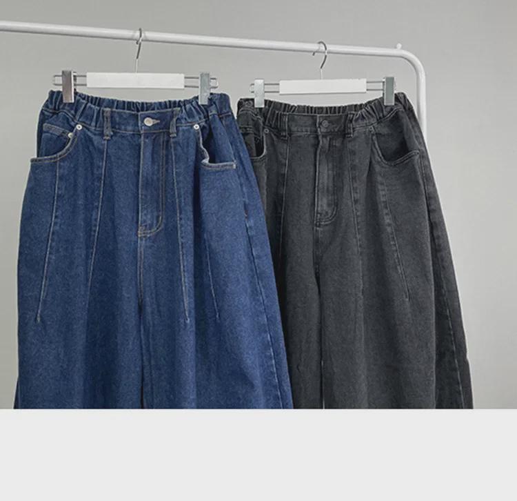 BJ Men's Retro Washed Wide-Leg Jeans: Spring/Summer Loose-Fit Korean Style Casual Pants