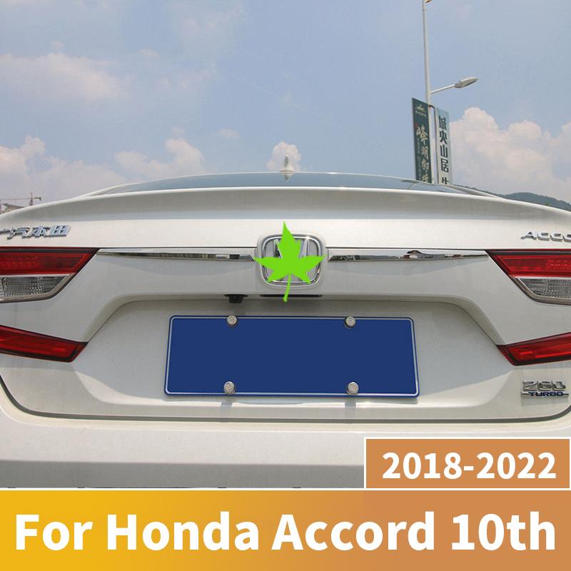 For Honda Accord 10th 2018   Stainless Steel Car Rear Trunk Protector Trim Cover Tail Box Door  Lid Sequin sticker