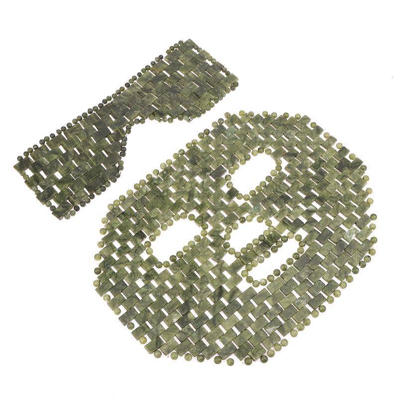 Natürliche Jade Gesichts-Augenmaske Heiß-/Kaltsteintherapie Massagegerät Home Beauty Spa Salon Hautpflege Beauty-Massagegerät