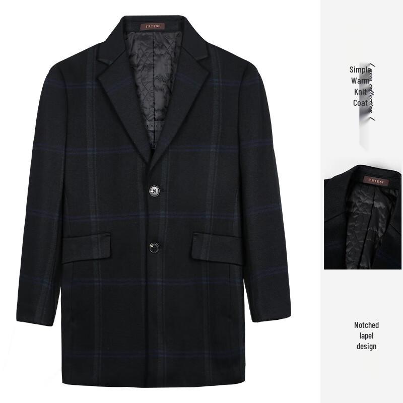 

TRiES Men s Classic Wool Blend Overcoat 2XL