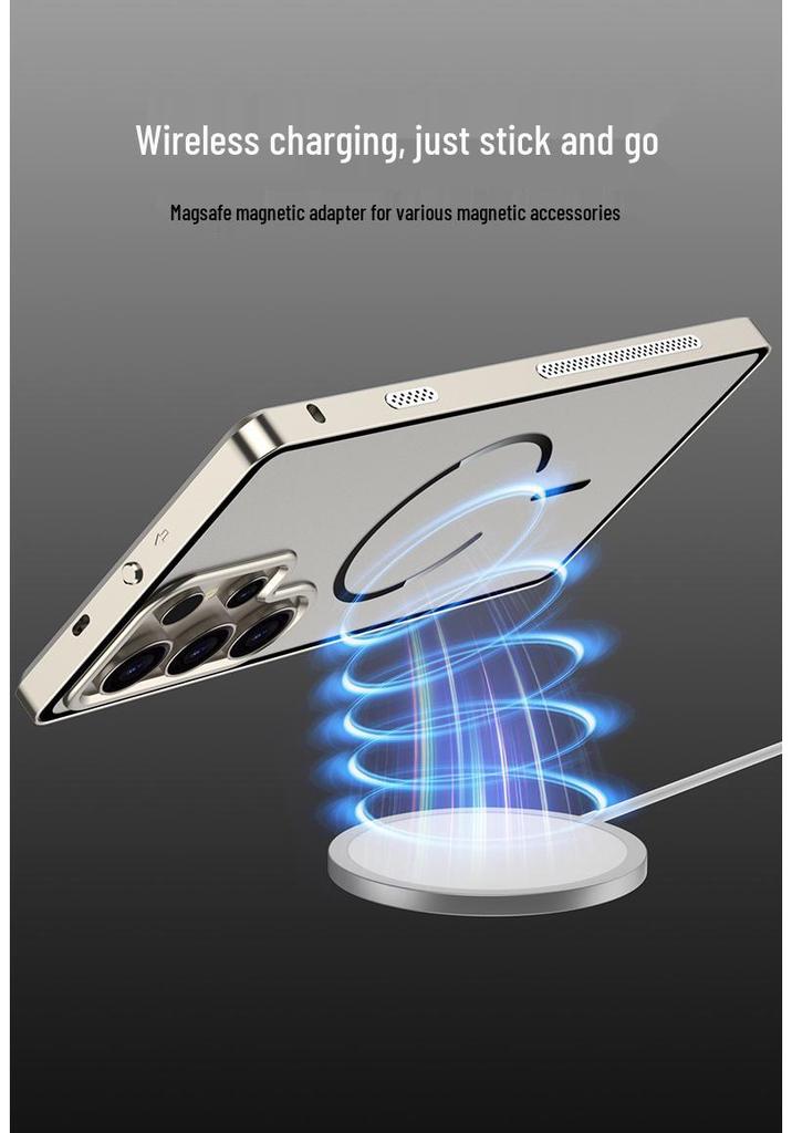 Magnetic Metal Frame Phone Case with Heat Dissipation for Samsung S23 Ultra/S24 Ultra