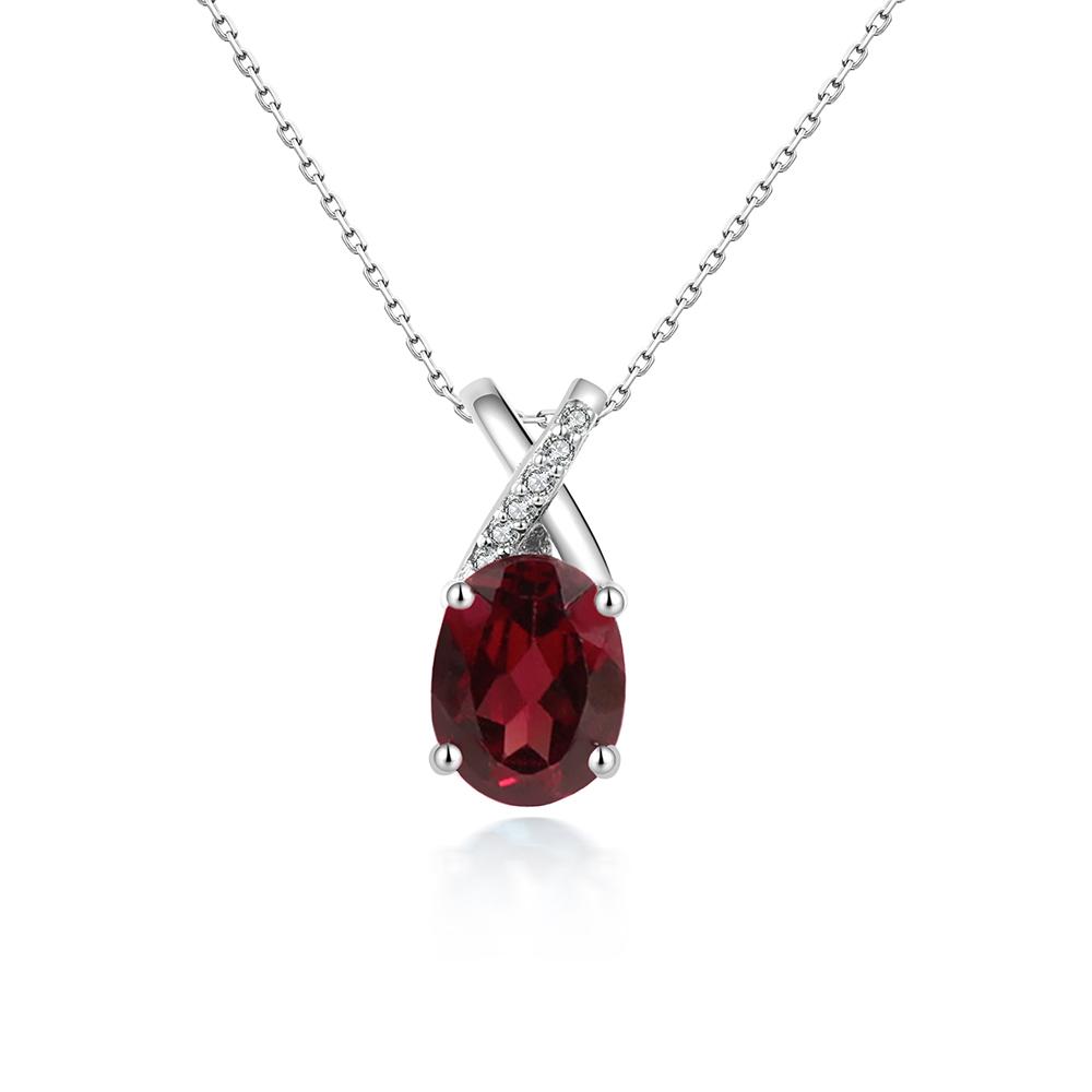 Elegant and Noble S925 Silver Pendant Necklace Natural Garnet Gemstone Fine Jewelry for Women's Anniversary and Engagement Gifts