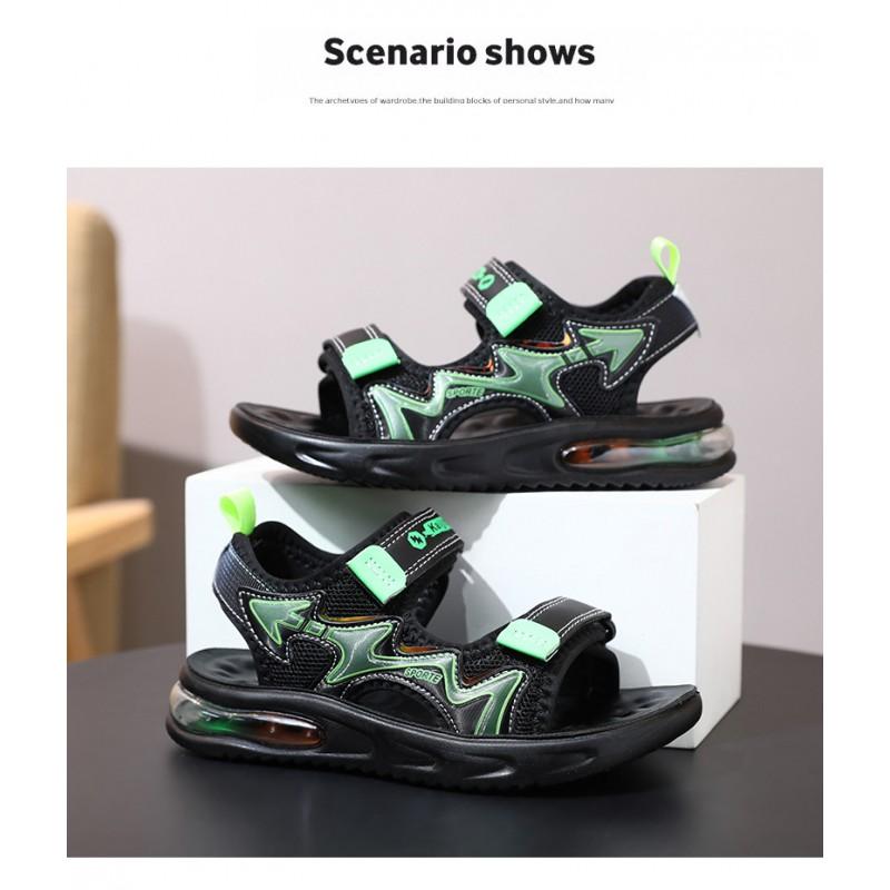 Offene Sandalen für Jungen mit Verschluss Leichte Strandschuhe Kinder Alter 4-16