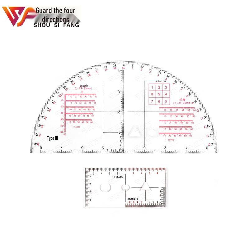 Artillery Topography Drafting Ruler Sets