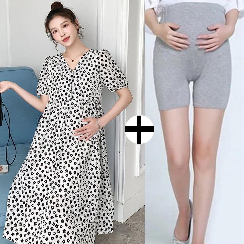 Maternity Clothes Summer New Breastfeeding Floral Skirt Small Pregnant Mother Cover Belly Do Not Show Pregnancy Wear Versatile Suit