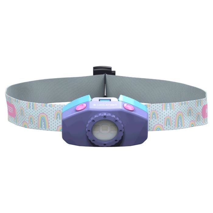 Lampe frontale led pour enfant kidled2 | 40 lumens | 9 m distance d'éclairage | 20 h d'autonomie | motif arc en ciel
