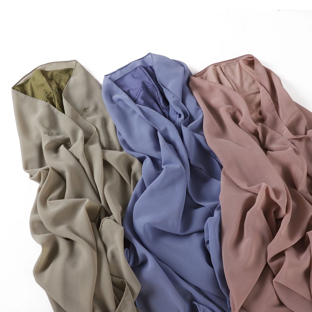 Einfarbiger Sofort-Chiffon-Hijab-Schal mit eingebauten Magneten Damen Chiffon-Schal Sommer