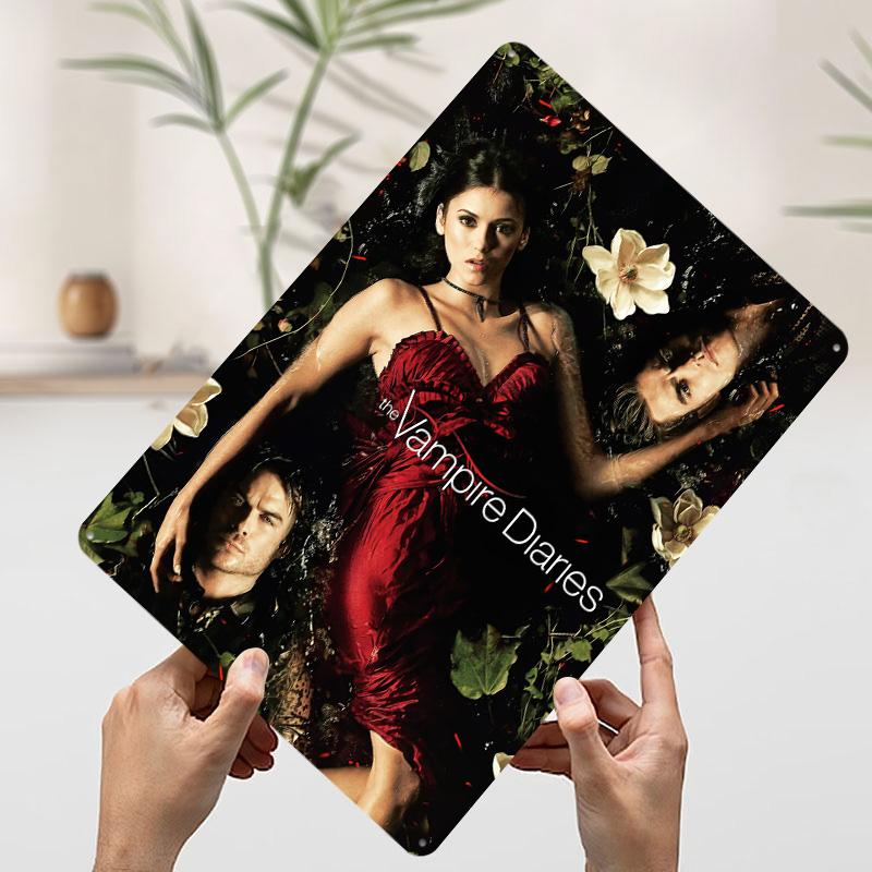 

Vampire Diaries Printed Poster Customized Wall Art Retro Vintage Metal Tin Signs for Wand Deko Decoration At Home Man Cave Decor 7.9x11.8In(20x30cm)