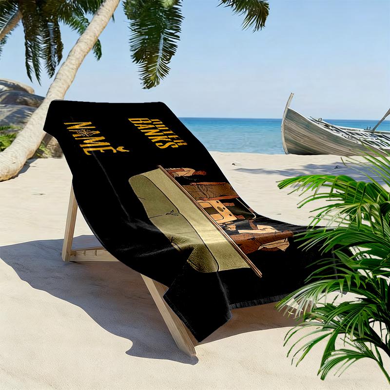 Custom Name,Outer Banks Print Beach Towel, Large Soft Quick Dry Towel for Beach Camping Swimming
