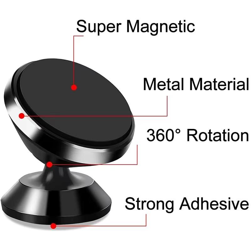 Suporte Magnético para Celular de Carro Painel Suporte para Celular Rotação 360 Graus Montagem Magnética Suporte Universal para Celular Suporte para GPS