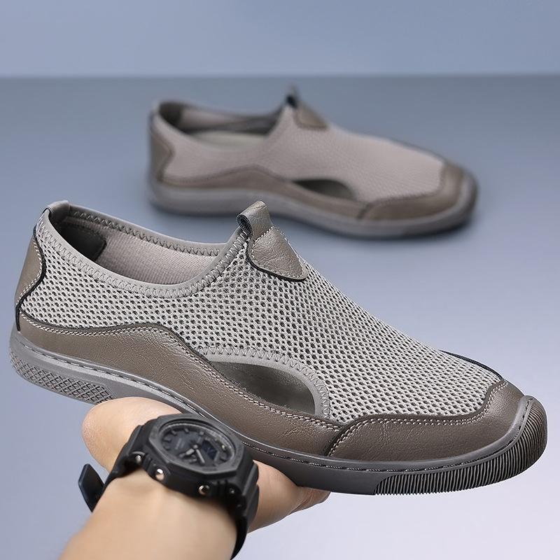 Sandals Men's 2025 Summer Breathable Mesh Hollow One Pedal Lightweight Gloves Beach Shoes 2025
