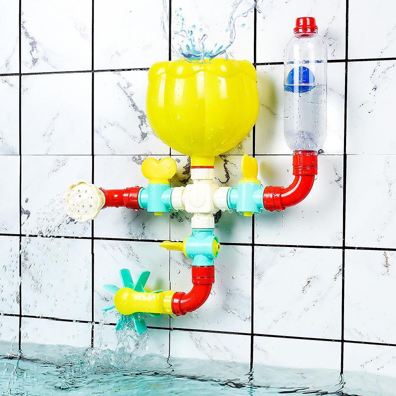Baby Bath Toys Montessori Diy Pipes Tubes Water Spray Rotating Water Jet Game Bathtub Toy Spray Bathroom Toys Kids Gift