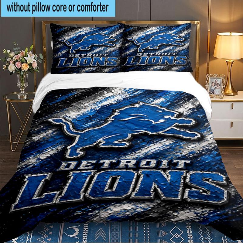 Lions Team 3pcs Bedding Set,Including 1pc Duvet Cover And 2pcs Pillowcases Perfect Gift for Christmas,Ideal for Bedroom, Dormitory