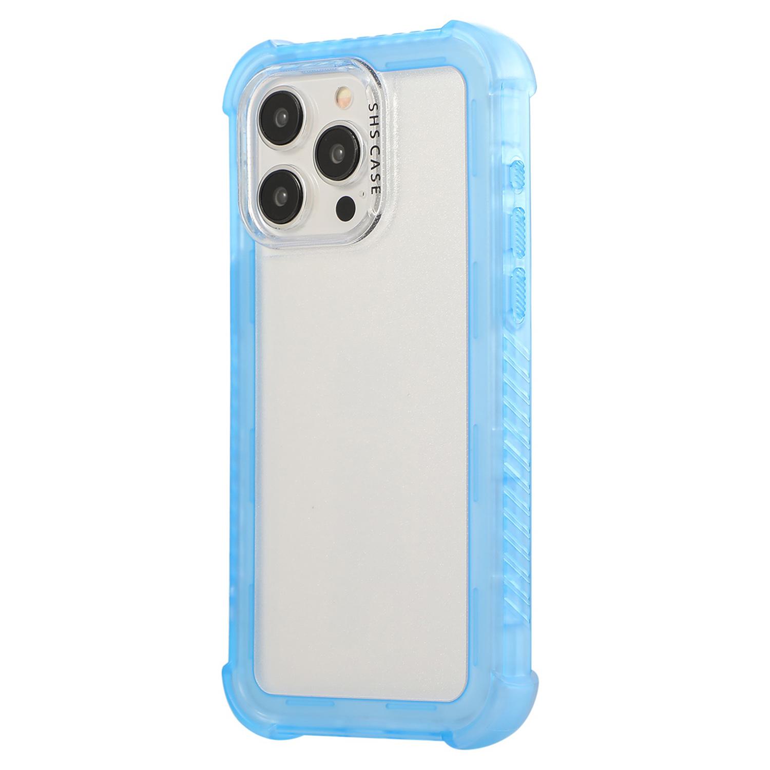 

For iPhone 16 Pro Case TPU+PC 3-in-1 Matte Phone Cover Reinforced Corners Blue