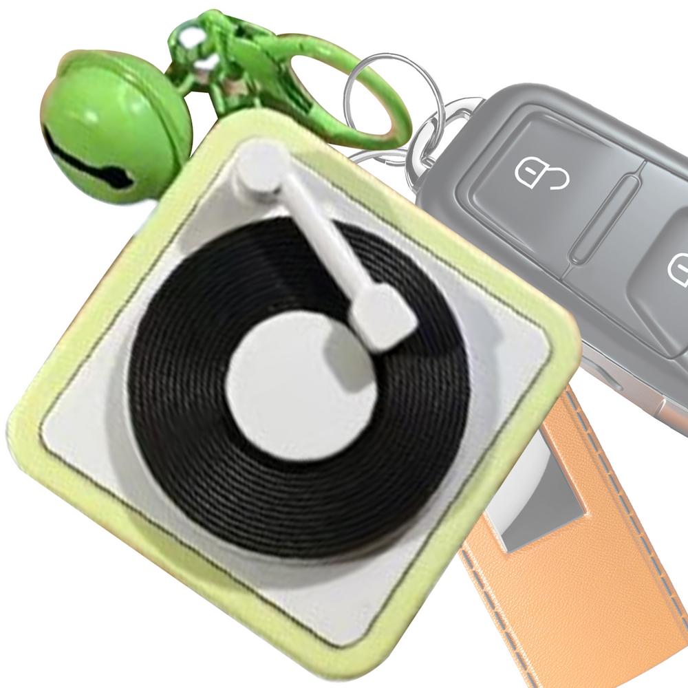 Record Player Keychain Recording Function Vintage Small Vintage Recorder Keychain Decorative Couples Keyring For Keys