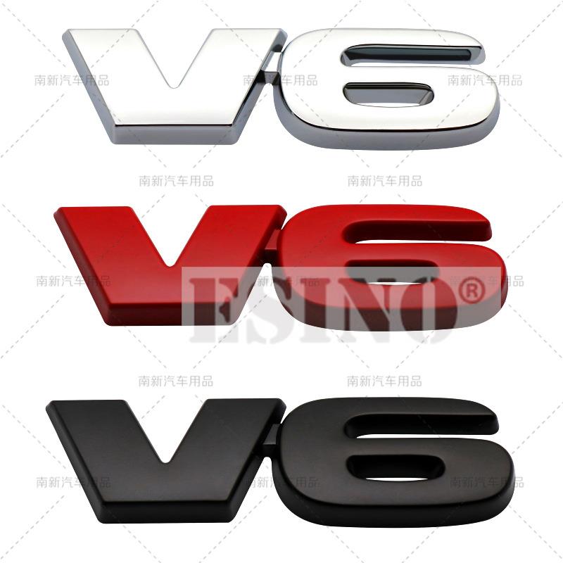 1Pc Car Styling V6 SR5 3D Metal Alloy Adhesive Emblem Rear Trunk Badge Fender Sticker Body Decal for  Tacoma 4Runner Sequoia