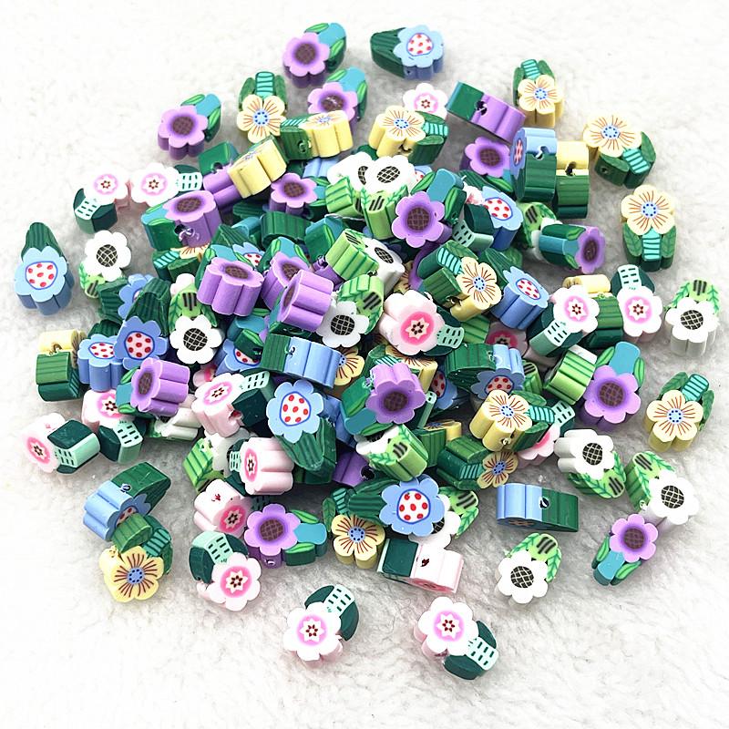 30pcs 10mm Heart Shape Fruit Beads Polymer Clay Beads Spacer Loose Beads for Jewelry Making DIY Bracelet Earring