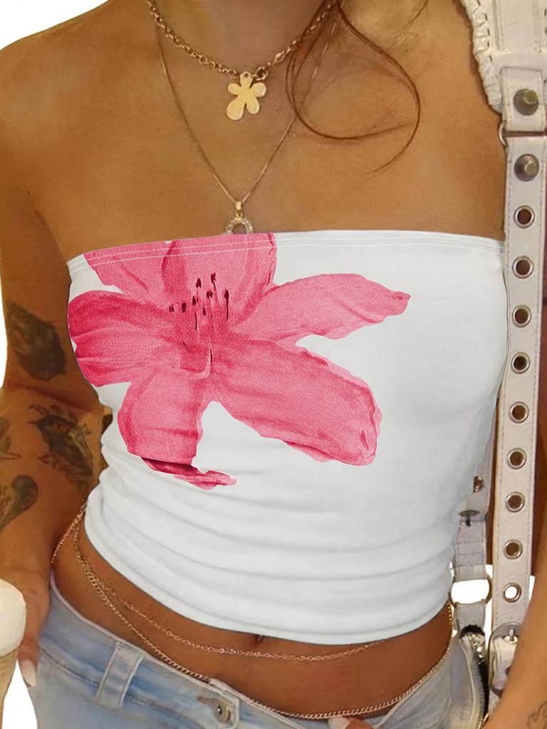 Women's Burnout Slim-Fit Bandeau Top [Exclusive] European & American Fashion