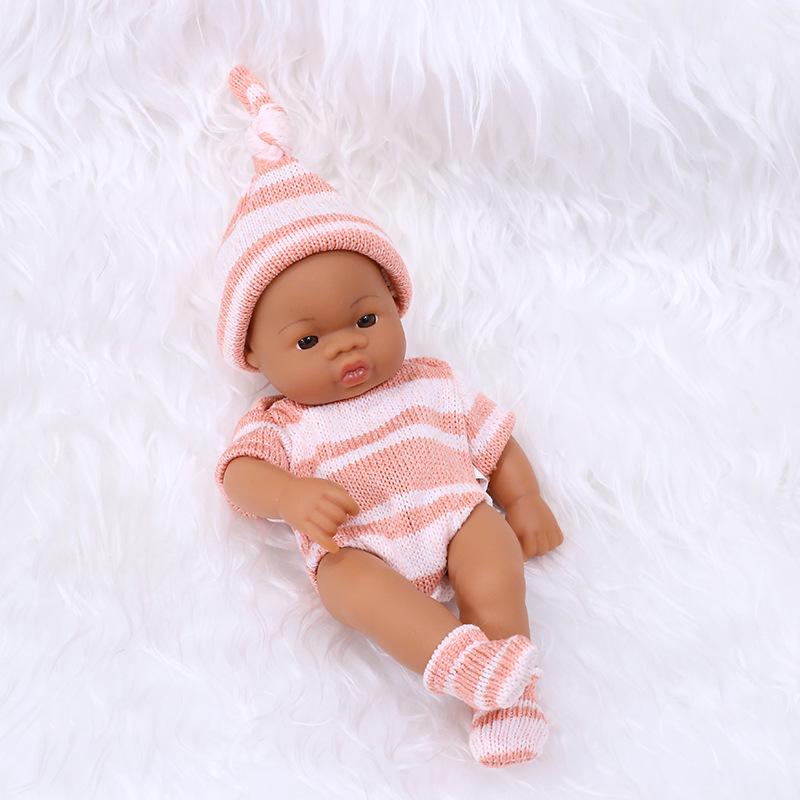 7-Inch Mini African American Baby Doll - Black Soft Vinyl Children's Toy