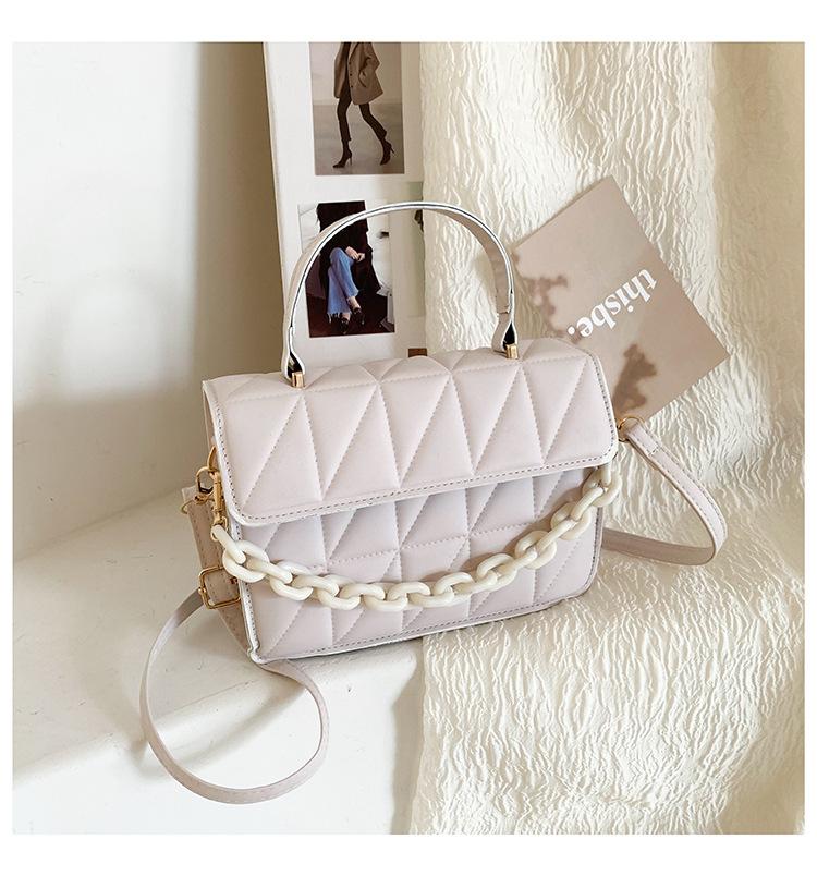 Popular Small Bags Women S Bags, High-End Niche Messenger Bags, Embroidered Thread Rhombus Portable Small Square Bags