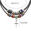 Ethnic Jewelry Leather Tribal Necklace with Crucifix Pendant for Women Men Gift