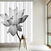 Black And White Shower Curtain Lotus Floral Shower Curtain 72x72inch Polyester Fabric Bathroom Decor