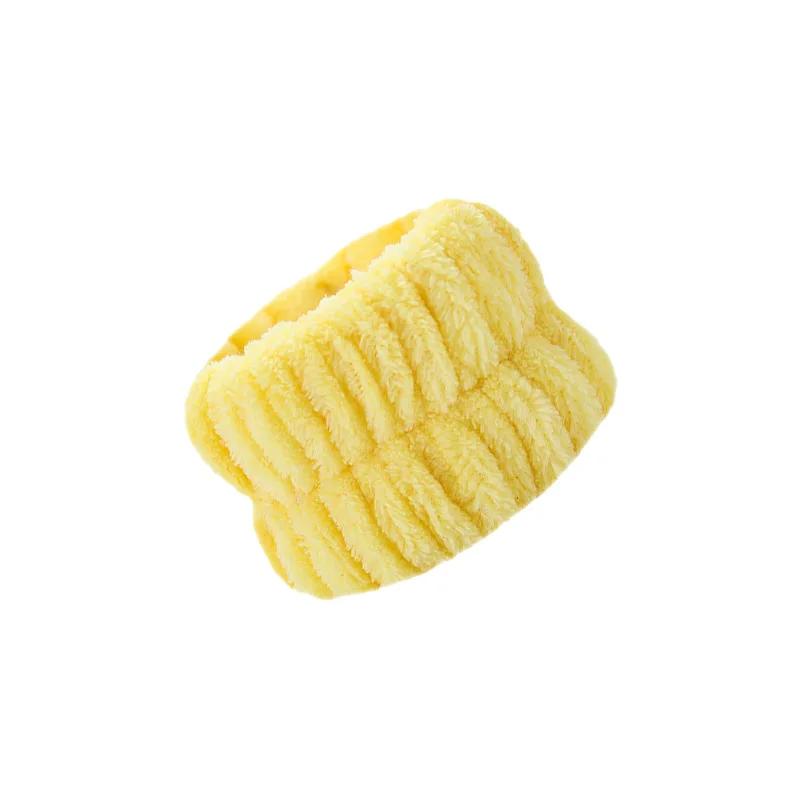 One Pair Washing Face Spa Wrist Washband Hair Band Solid Color Microfiber Absorbent Hair Accesories Headwrap Handmade Makeup