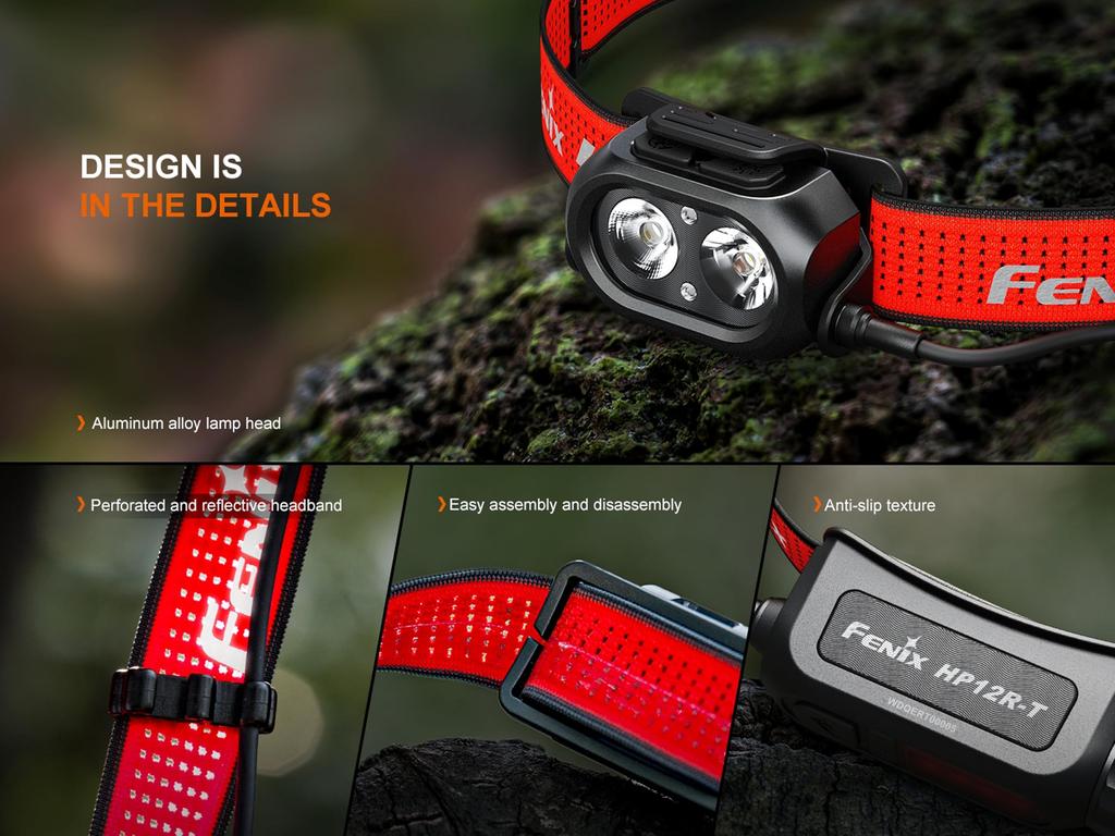 Fenix 1300 for Outdoor and Working in Conditions HP12R-T Headlamp, Lumens, USB-C Rechargeable, Running, Activities, Low-Light (Black)