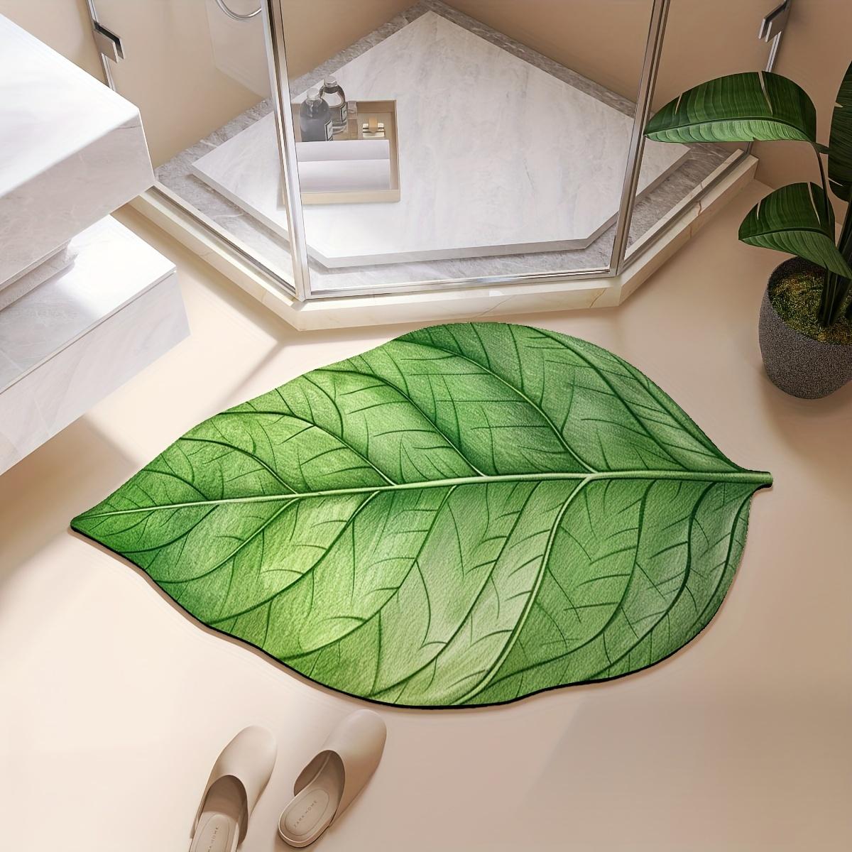 Bladvormige Antislip Badkamermat Waterabsorberend Sneldrogend Antislip Kleed Geschikt Voor Badkamers Huisdecoratie 60X90CM(2X3FT