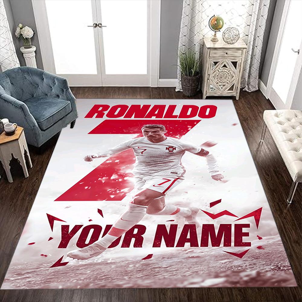 Cristiano Ronaldo (102) Customized Name Floor Rug Office Rug Design for Balcony Kitchen Decorate Room Playrooms Anti-slip Rug Decorate Offices