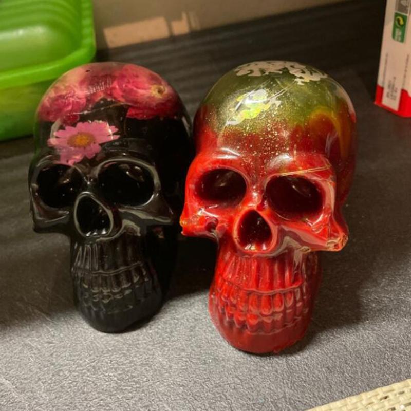 3D Skull Shape Big Size Silicone Molds for Halloween Ornament DIY Supplies Props DIY Halloween Aromatherapy Making Mold