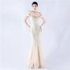 New Dress Craft Beaded Mesh Bead Evening Dress  Annual Meeting Performance